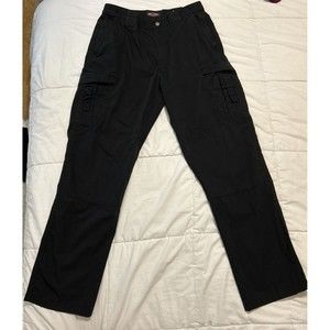 Tru-Spec Mens 24-7 Tactical Black Cargo Pants Reinforced Knee Sz 34x32 Adj Waist